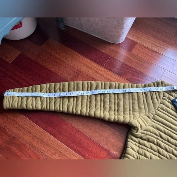 Duluth Trading Men's Quilted Jacket - Mustard and Navy - Picture 6 of 6